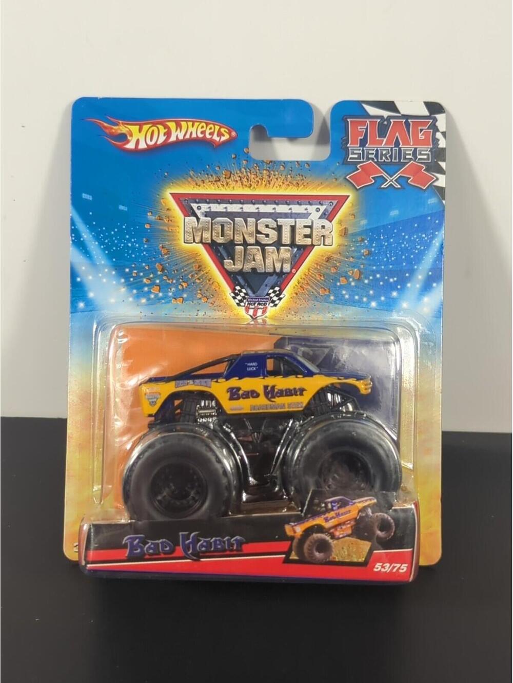 Hot Wheels Monster Jam Bad Habit Flag Series 53/75 (2009) 1:64 New In Box